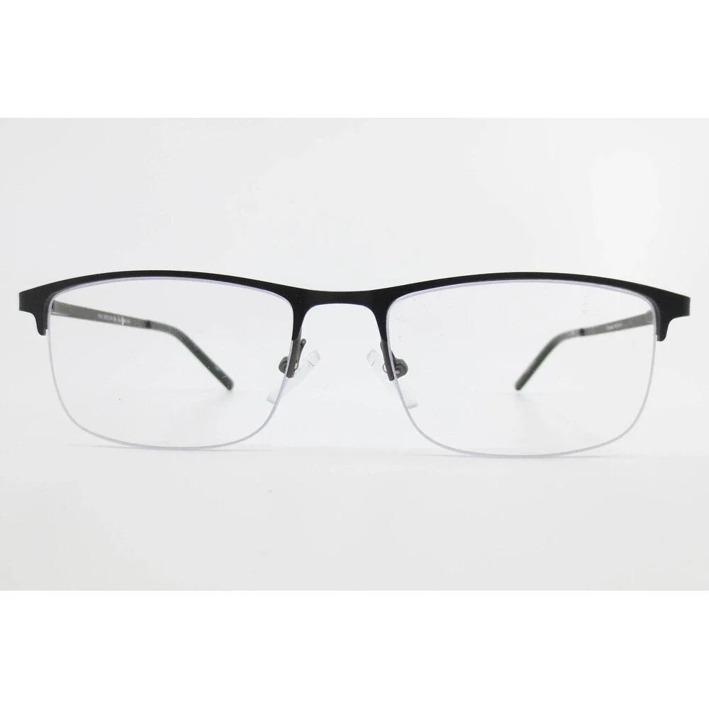 Robert Mitchel RM 202124 BK Black Gunmetal Semi Rimless Rectangular Eyeglasses
